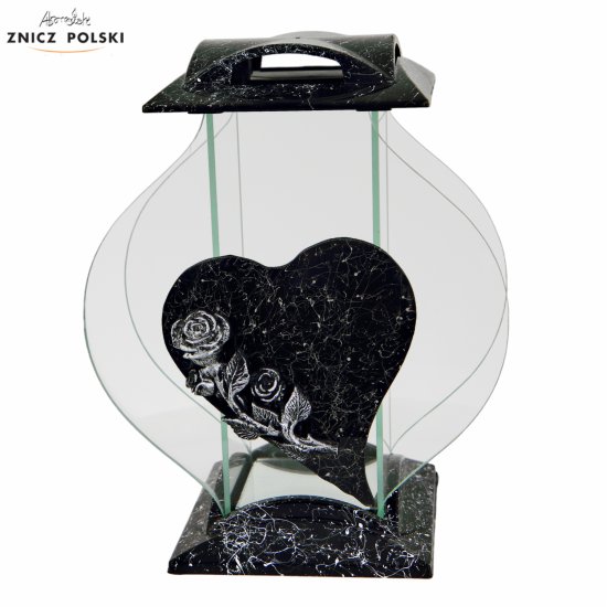 CZARA MARMUR SERCE - elegant glass candle in the original shape