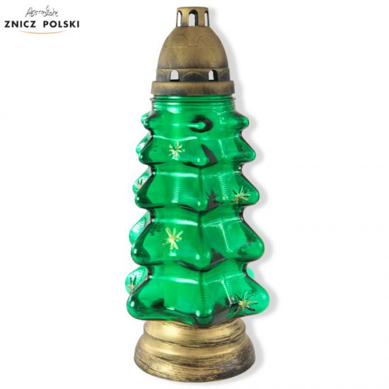 CHP - a simple classic glass candle in the form of a Christmas tree