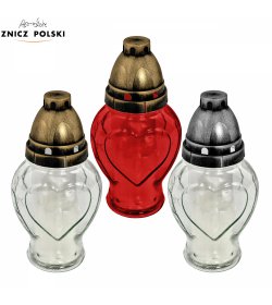 L340 SERCE - a small, modest heart-shaped glass candle