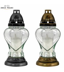 L725 - modest classic heart shaped glass candle