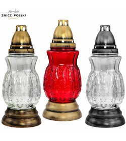 Z413 - unique traditional decorative glass candle with a floral motif